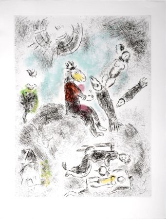 Acquaforte E Acquatinta Chagall - Celui qui dit les choses sans rien dire, 1976 - PLATE 12