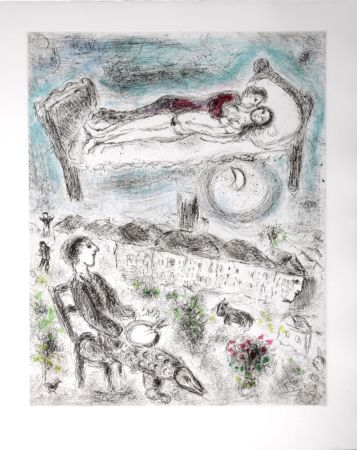 Acquaforte E Acquatinta Chagall - Celui qui dit les choses sans rien dire, 1976 - PLATE 13