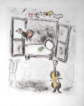 Acquaforte E Acquatinta Chagall - Celui qui dit les choses sans rien dire, 1976 - PLATE 15