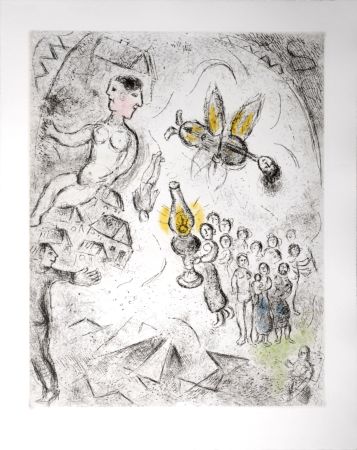 Acquaforte E Acquatinta Chagall - Celui qui dit les choses sans rien dire, 1976 - PLATE 18