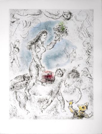Acquaforte E Acquatinta Chagall - Celui qui dit les choses sans rien dire, 1976 - PLATE 22