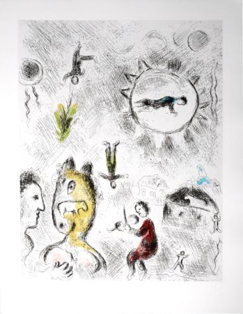 Acquaforte E Acquatinta Chagall - Celui qui dit les choses sans rien dire, 1976 - PLATE 24