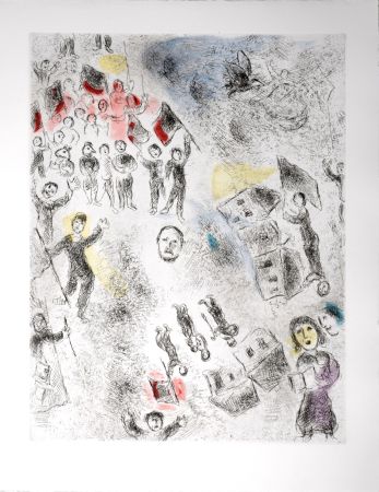 Acquaforte E Acquatinta Chagall - Celui qui dit les choses sans rien dire, 1976 - PLATE 5