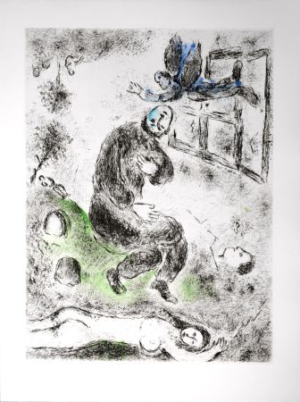 Acquaforte E Acquatinta Chagall - Celui qui dit les choses sans rien dire, 1976 - PLATE 6