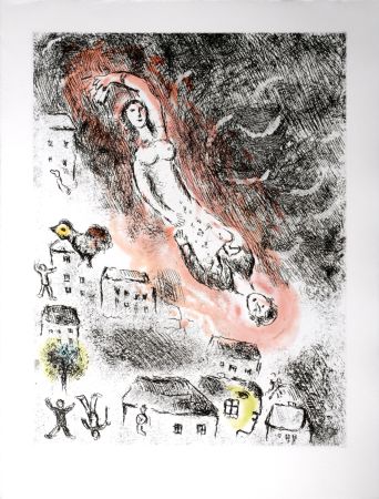 Acquaforte E Acquatinta Chagall - Celui qui dit les choses sans rien dire, 1976 - PLATE 9