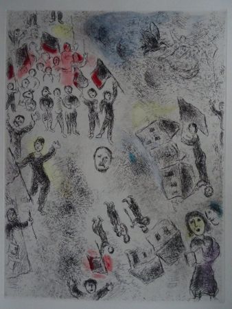Acquaforte E Acquatinta Chagall - Celui qui dit les choses sans rien dire, plate 11.