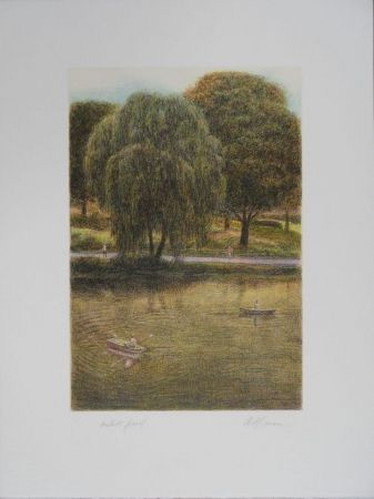 Litografia Altman - Central Park - The Boats