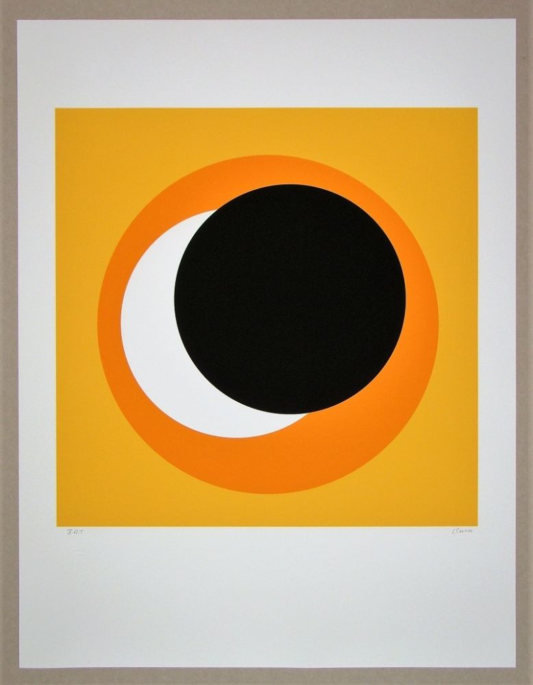 Serigrafia Claisse - Cercle noir sur fond orange