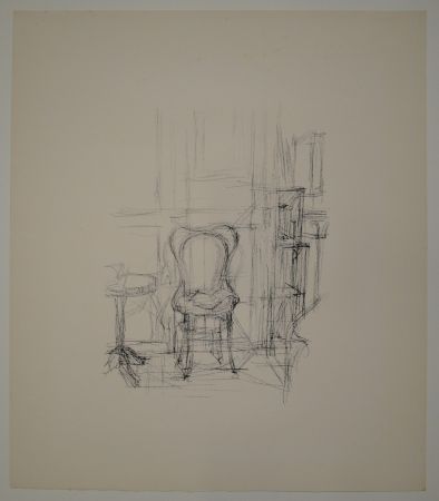 Litografia Giacometti - Chaise et guéridon. 