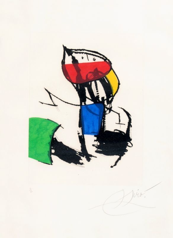 Acquaforte E Acquatinta Miró - Chanteur des rues III 