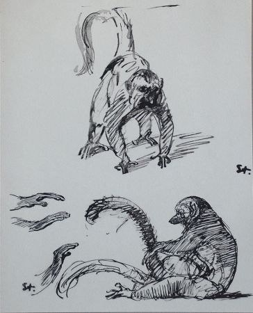 Litografia Steinlen - Chats et Autres Bêtes