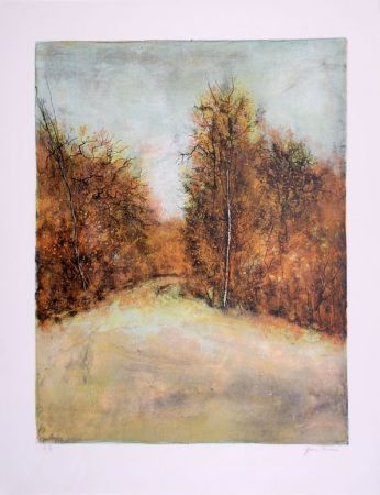 Litografia Gantner - Chemin en forêt - Forest path