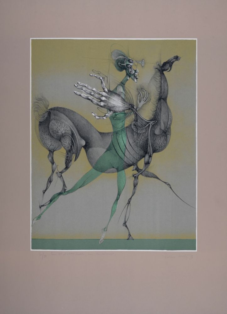 Litografia Bouché - Cheval et cavalier, 1978 - Hand-signed