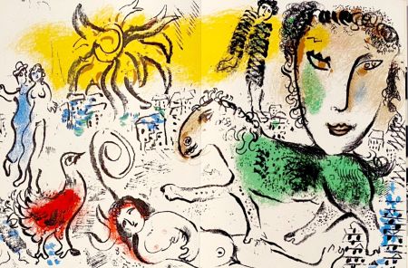 Litografia Chagall - Cheval vert