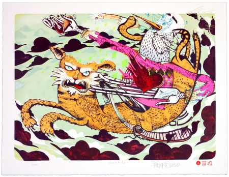 Litografia Dizac - Chevauche ton Tigre/Ride the Tiger