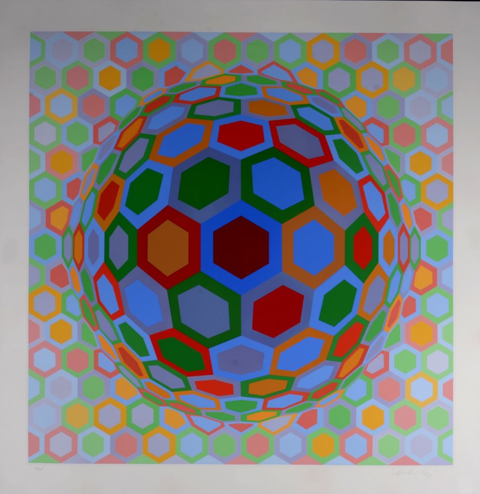 Serigrafia Vasarely - Cheyt-MC3, 1974 - Hand-signed