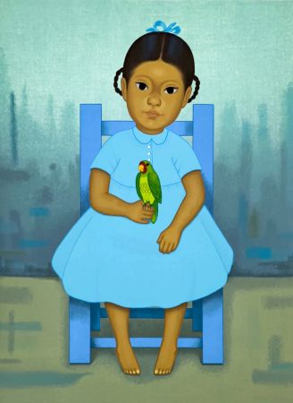 Serigrafia Montoya - Chica con pajaro