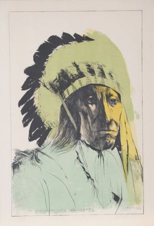 Litografia Baskin - Chief American Horse - Oglalla Sioux