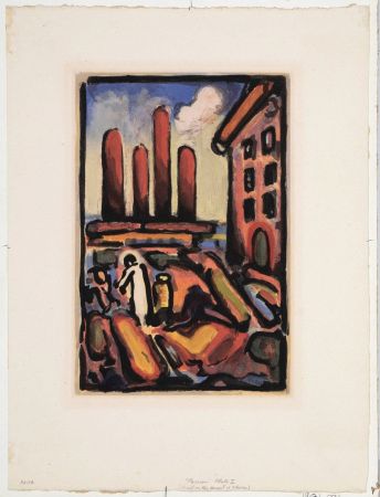Acquatinta Rouault - Christ au Faubourg