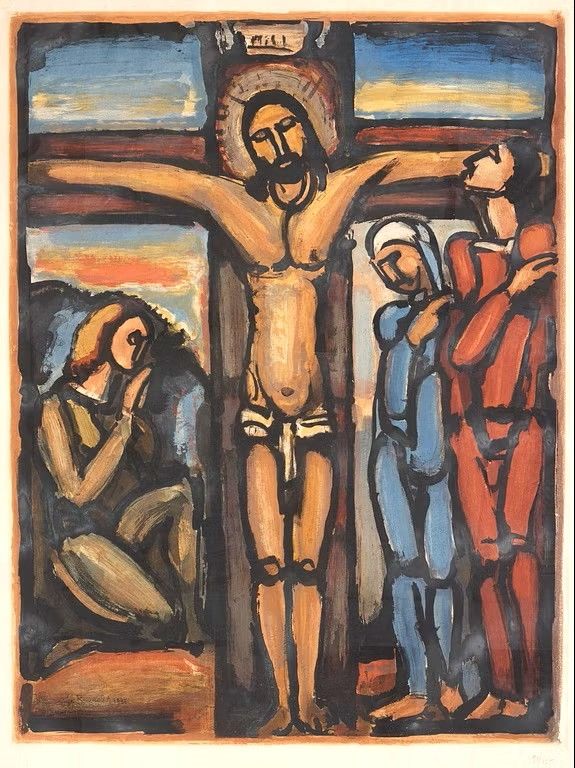 Acquaforte E Acquatinta Rouault - Christ en Croix