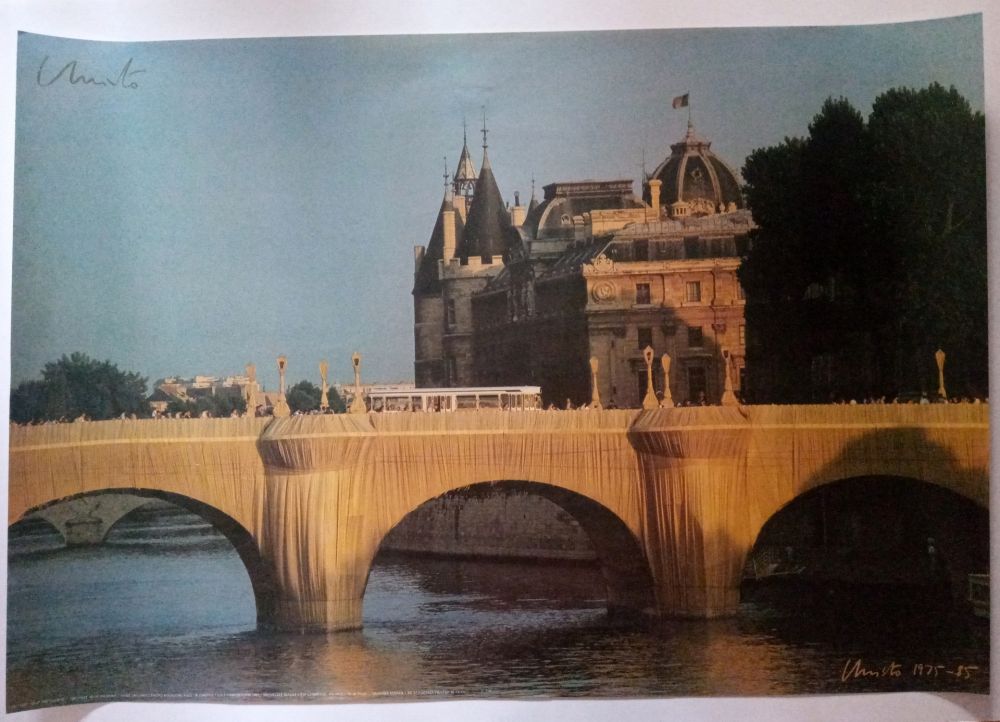 Manifesti Christo - Christo's Wrapped Pont Neuf Paris - Handsigned