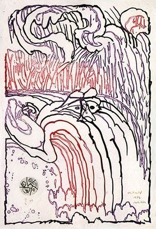 Incisione Alechinsky - Chute libre