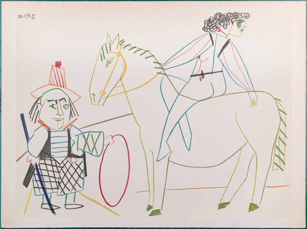 Litografia Picasso - Clown & Circus rider, 1954