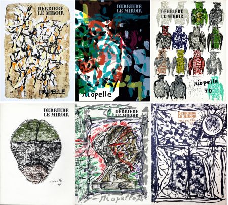 Libro Illustrato Riopelle - Collection complète des 6 volumes de la revue DERRIÈRE LE MIROIR consacrés à Jean-Paul Riopelle: 49 LITHOGRAPHIES ORIGINALES (parus de 1966 à 1979). 