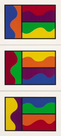 Serigrafia Lewitt - Colors Divided By Wavy Lines