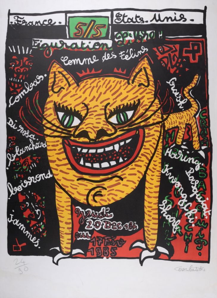 Litografia Combas - Comme des Félins, 1984 - Hand-signed