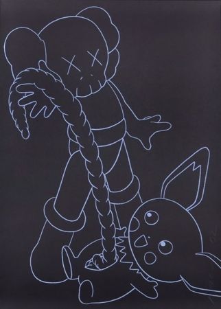 Serigrafia Kaws - Companion vs. Pikachu