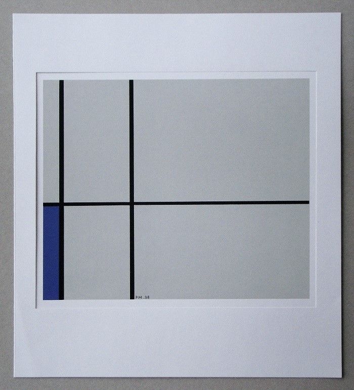 Serigrafia Mondrian - Compositie met blauw - 1938