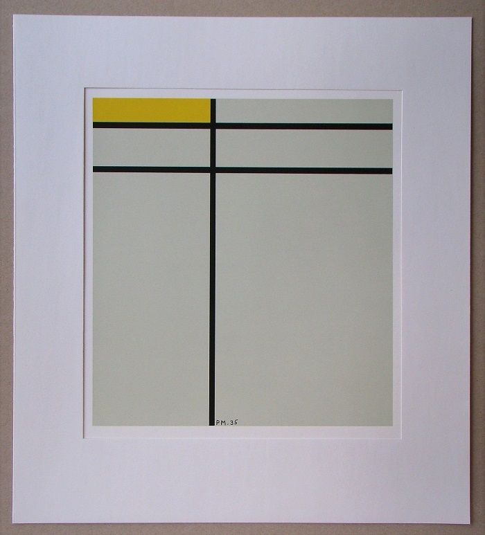 Serigrafia Mondrian - Compositie met geel - 1935