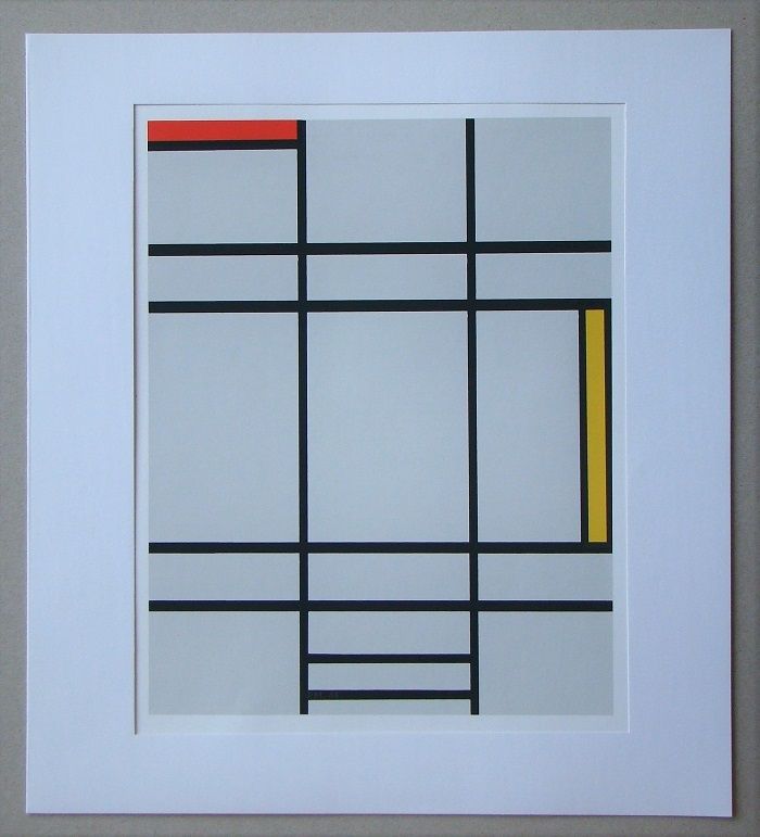 Serigrafia Mondrian - Compositie met rood en geel - 1935