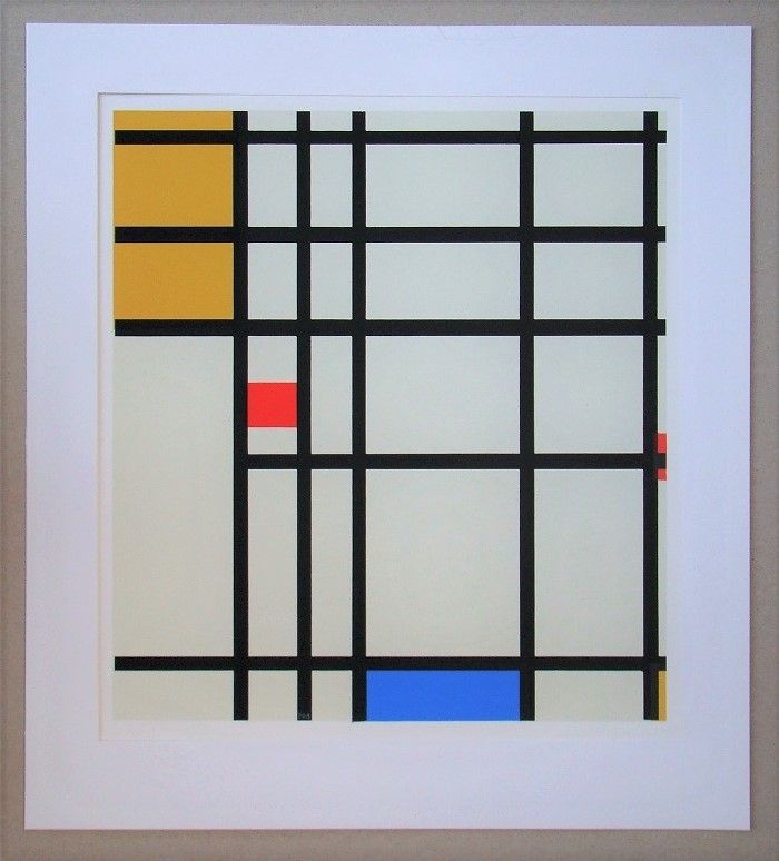 Serigrafia Mondrian - Compositie met rood, geel en blauw - 1936/43