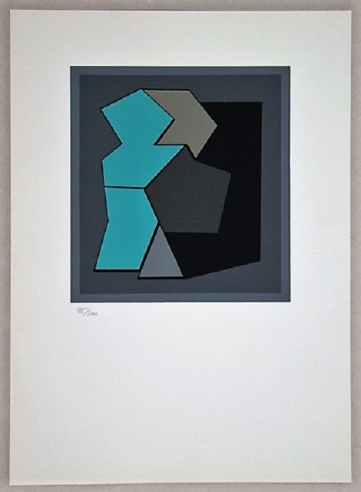 Serigrafia Vasarely - Composition - Geh durch den Spiegel