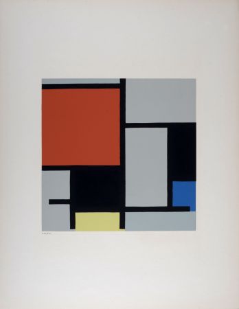 Serigrafia Mondrian - Composition, 1953.