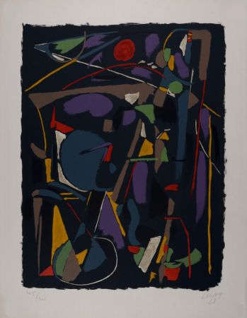 Litografia Lanskoy - Composition, 1968 - Hand-signed