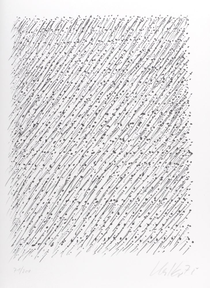 Litografia Uecker - Composition, 1979 - Hand-signed