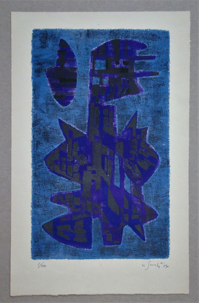 Litografia Singier - Composition abstrait, 1956