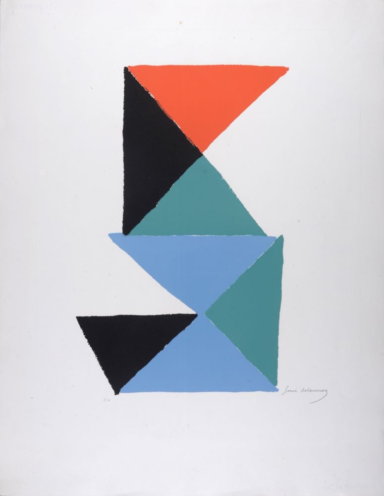Litografia Delaunay - Composition aux triangles, c. 1967 - Hand-signed