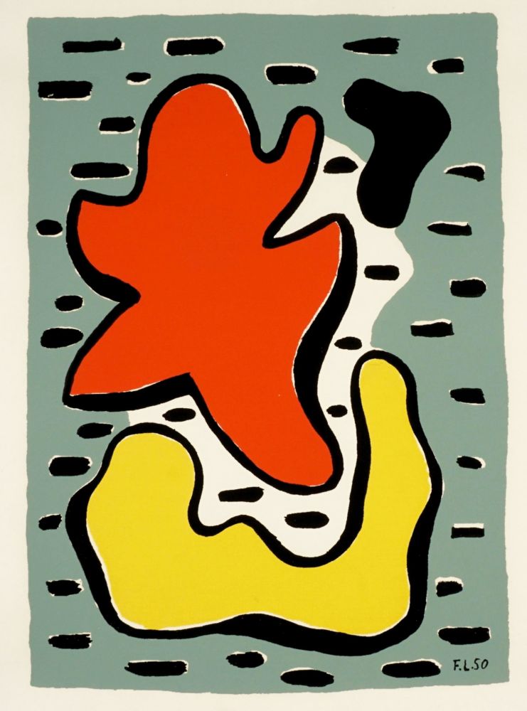 Serigrafia Leger - Composition avec formes jaune et rouge