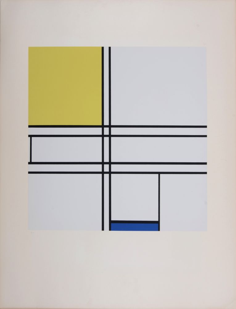 Serigrafia Mondrian - Composition Bleu, Jaune 1936 (1957)
