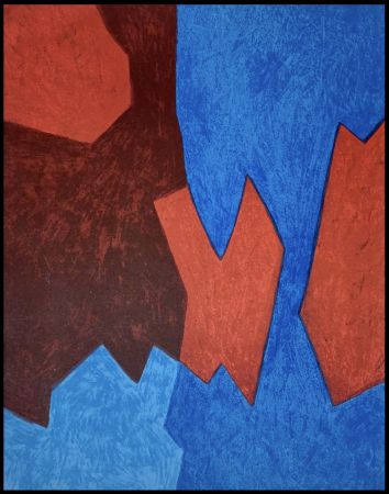 Litografia Poliakoff - Composition Bleue et Rouge 