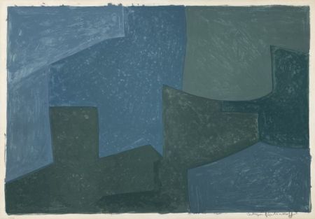 Litografia Poliakoff - Composition bleue et verte L52 
