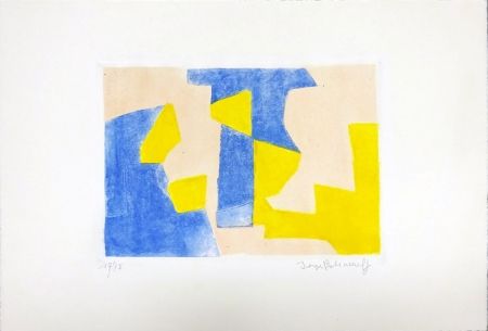 Acquaforte E Acquatinta Poliakoff - Composition Bleue rose et jaune
