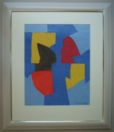 Litografia Poliakoff - Composition bleue, rouge et jaune