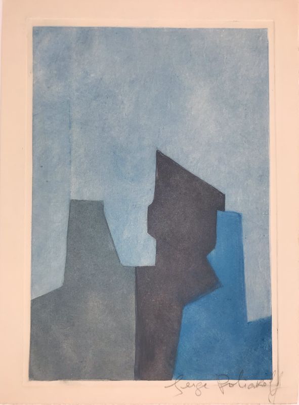 Acquaforte E Acquatinta Poliakoff - Composition bleue XXIV