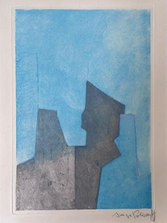 Acquaforte E Acquatinta Poliakoff - Composition bleue XXIV 