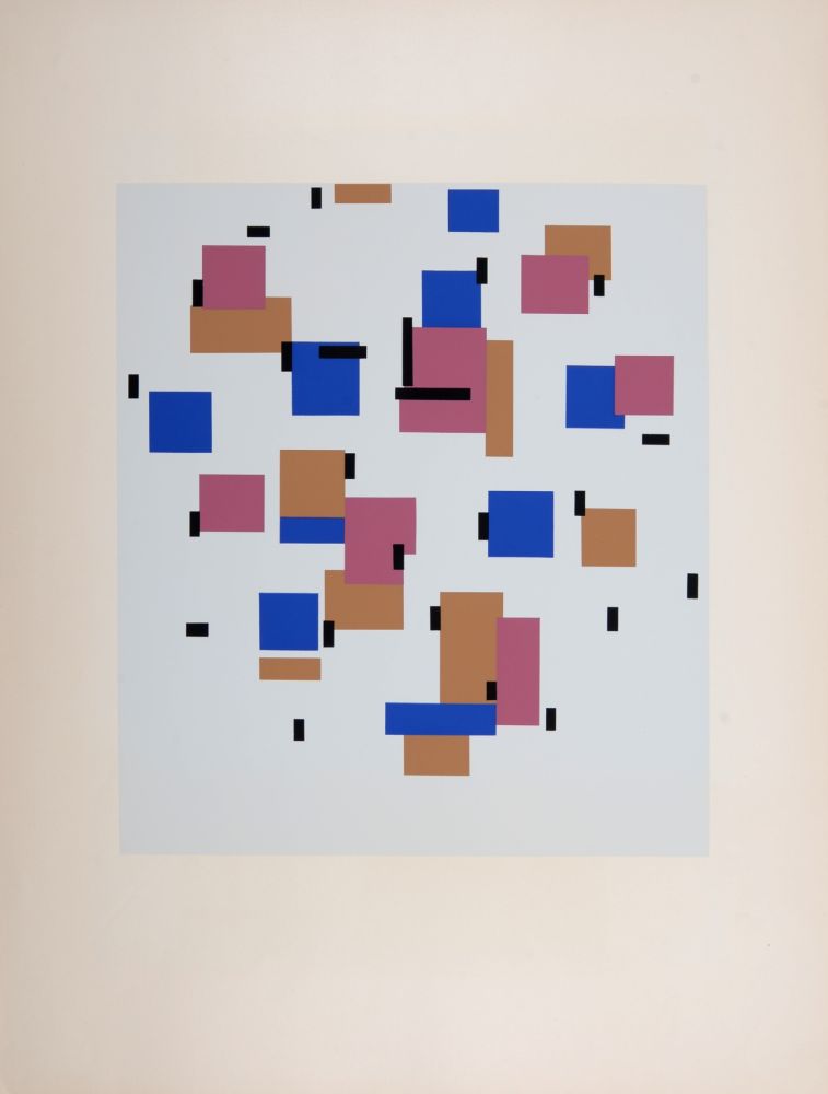 Serigrafia Mondrian - Composition en bleu b, 1917 (1957)
